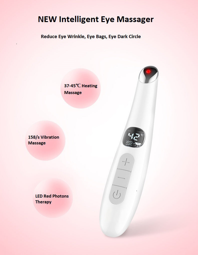 JMT-846858 Aluminum Alloy Eye Massager with Adjustable Temperature and Vibration Therapy