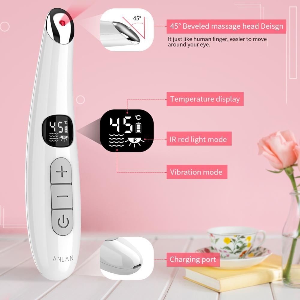 JMT-846858 Aluminum Alloy Eye Massager with Adjustable Temperature and Vibration Therapy
