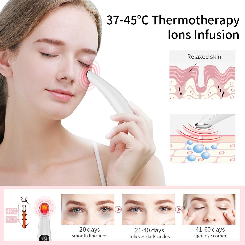 JMT-846858 Aluminum Alloy Eye Massager with Adjustable Temperature and Vibration Therapy