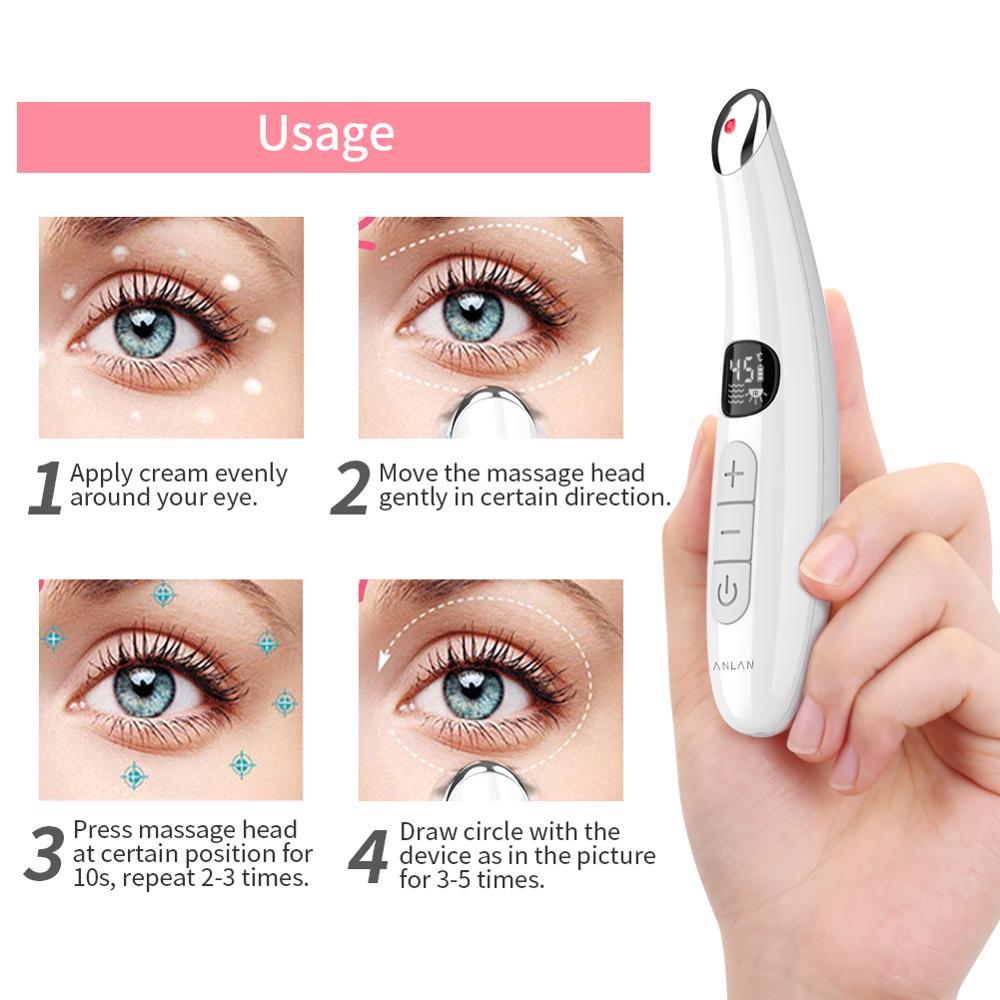 JMT-846858 Aluminum Alloy Eye Massager with Adjustable Temperature and Vibration Therapy