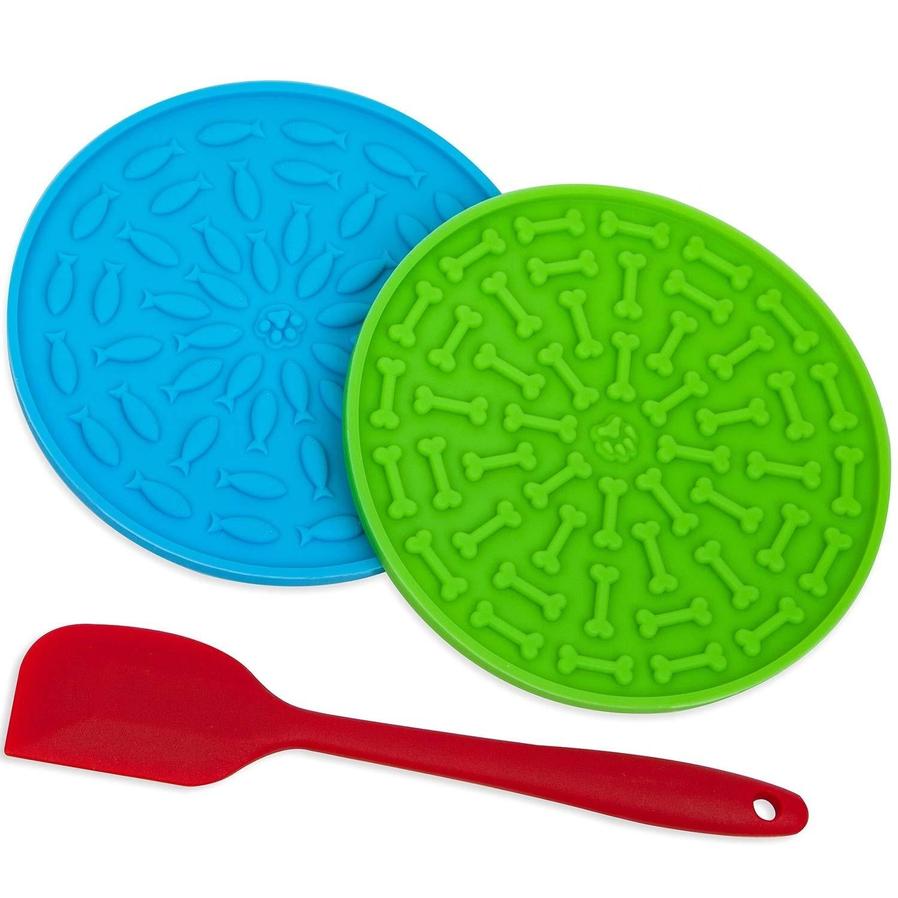 JMT-847626 Pet Silicone Slow Feeding Licking Mat with Suction Cups for Dogs, Ideal for Bath & Meal Time Use, 16cm or 21cm Size Options
