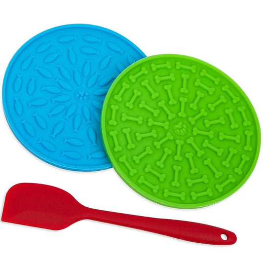 JMT-847626 Pet Silicone Slow Feeding Licking Mat with Suction Cups for Dogs, Ideal for Bath & Meal Time Use, 16cm or 21cm Size Options