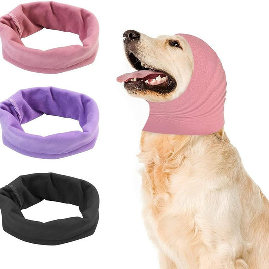 JMT-848074 Soft Cotton Pet Ear Muffs for Dogs and Cats - Anti-Noise and Warm Scarf Style Earmuffs in Pink, Black, and Purple