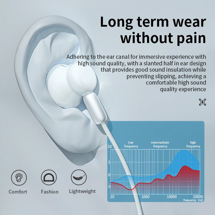 JMT-848266 Stereo Wired Earphones with Microphone for Mobile Devices - Metal Design