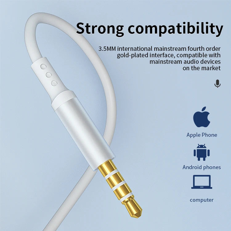 JMT-848266 Stereo Wired Earphones with Microphone for Mobile Devices - Metal Design