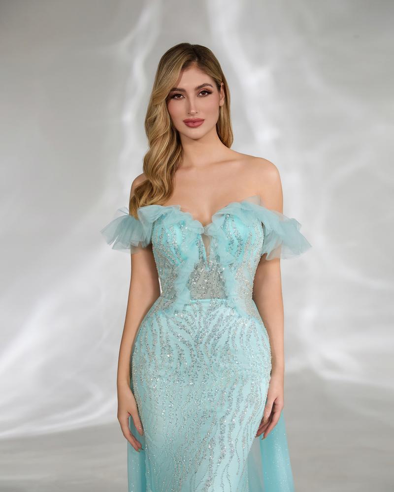 JMT-848842 Elegant Blue Evening Dress for Women - SH0146