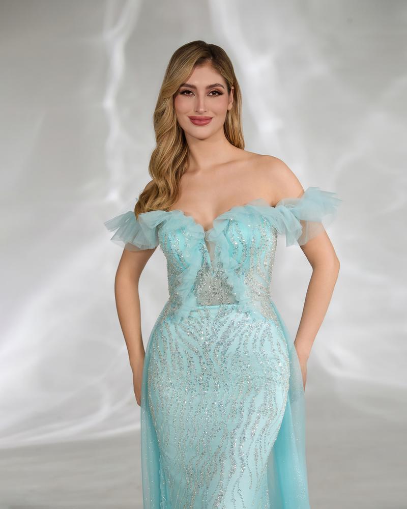 JMT-848842 Elegant Blue Evening Dress for Women - SH0146