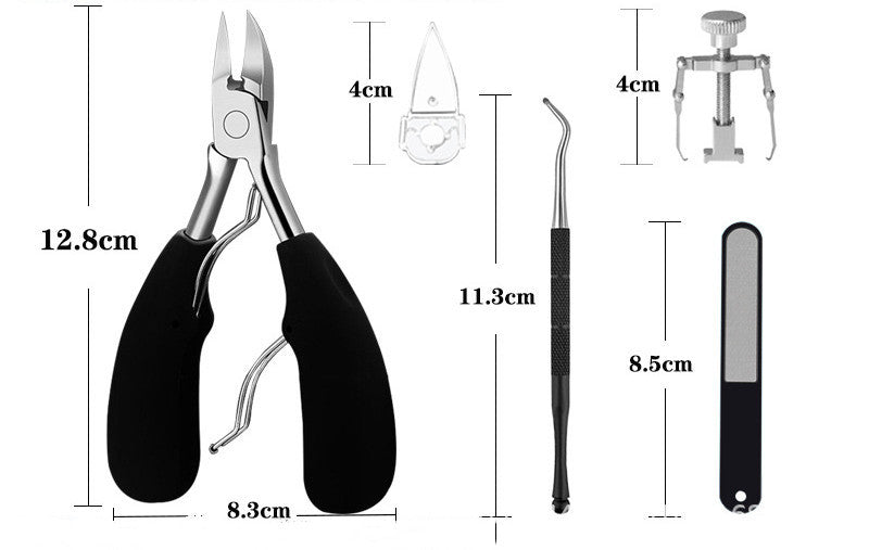 JMT-848906 5-Piece Stainless Steel Nail and Pedicure Tool Set with ABS Rubber Handles