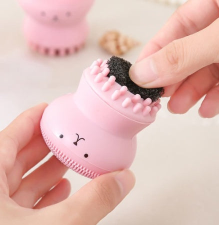 JMT-849034 Octopus-Shaped Silicone Facial Cleansing Brush for Manual Massage and Foaming Cleanse
