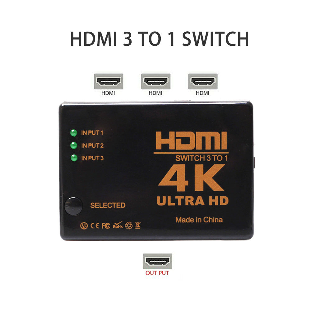 JMT-849930 HDMI 3-Port Video Switcher with 4K Support and Remote Control