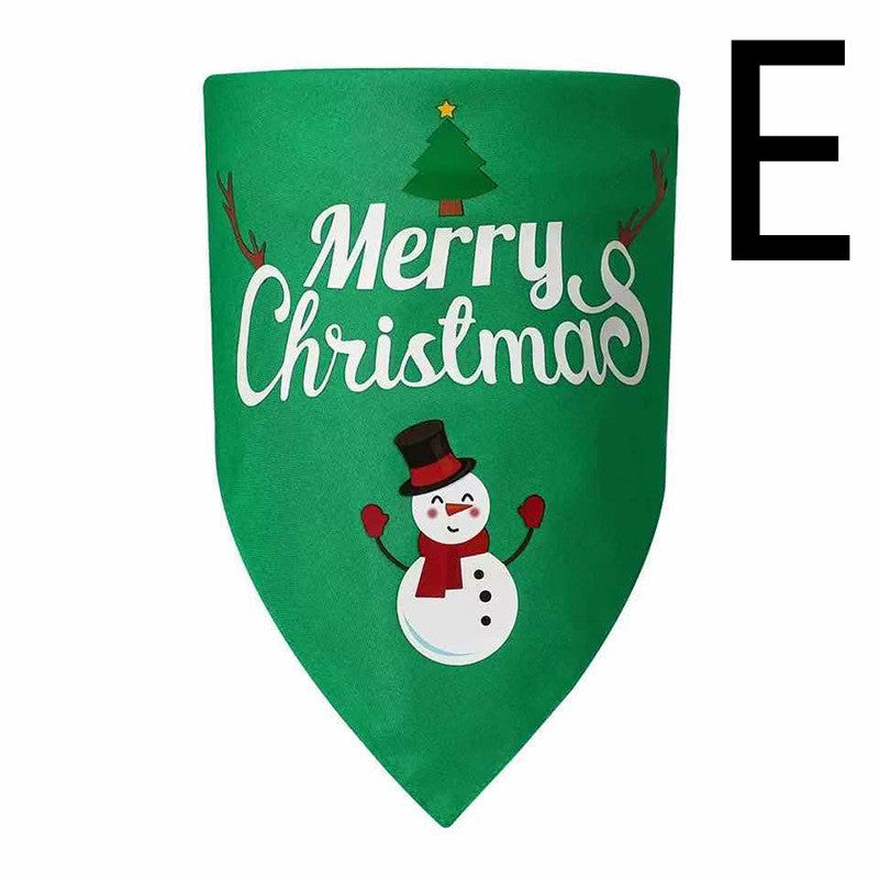 JMT-850378 Christmas Dog Triangle Bandana - Double-layer Polyester in Red and Green, Size L: 70*48*48CM