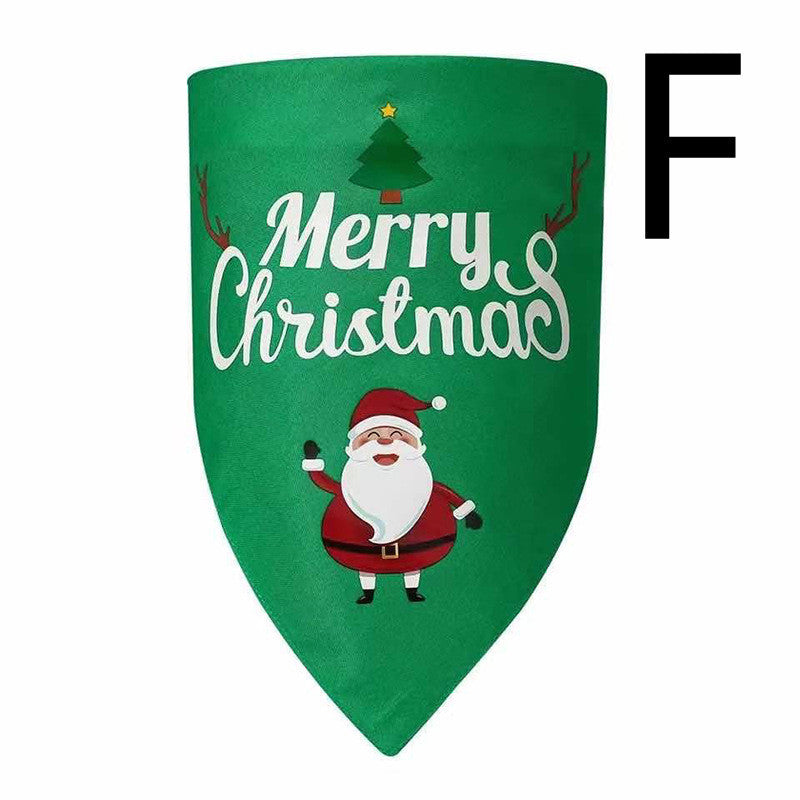 JMT-850378 Christmas Dog Triangle Bandana - Double-layer Polyester in Red and Green, Size L: 70*48*48CM
