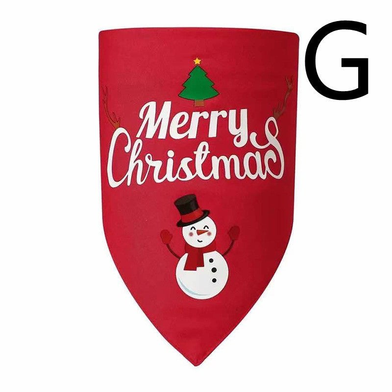 JMT-850378 Christmas Dog Triangle Bandana - Double-layer Polyester in Red and Green, Size L: 70*48*48CM