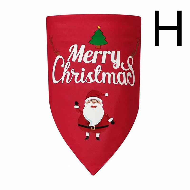JMT-850378 Christmas Dog Triangle Bandana - Double-layer Polyester in Red and Green, Size L: 70*48*48CM