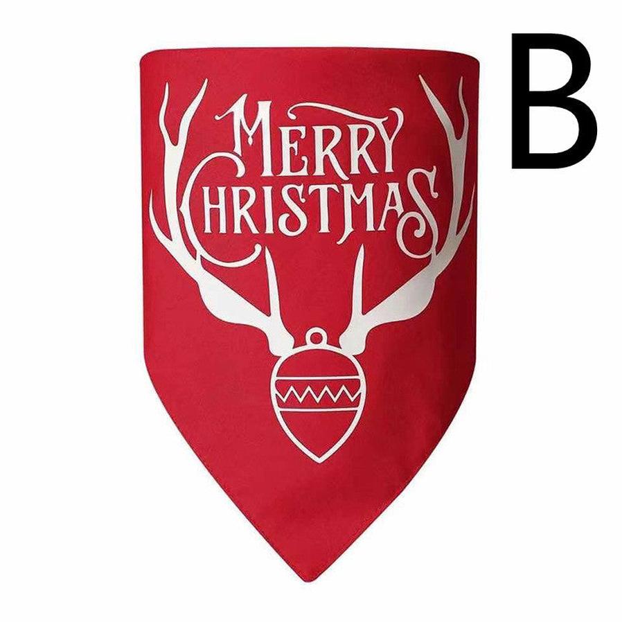 JMT-850378 Christmas Dog Triangle Bandana - Double-layer Polyester in Red and Green, Size L: 70*48*48CM