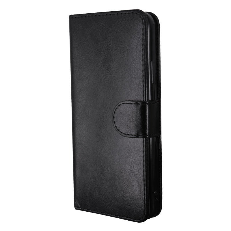 JMT-850442 PU Leather Classic Flip Cover Wallet for Mobile Phones - Business Style in Black, Rose Red, White, Brown