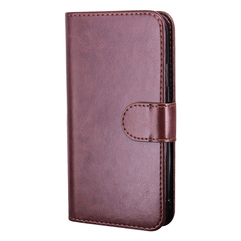 JMT-850442 PU Leather Classic Flip Cover Wallet for Mobile Phones - Business Style in Black, Rose Red, White, Brown