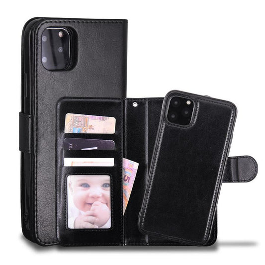 JMT-850442 PU Leather Classic Flip Cover Wallet for Mobile Phones - Business Style in Black, Rose Red, White, Brown