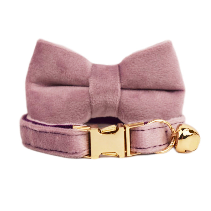 JMT-850570 Lovely Cat Bow and Bell Collar Set - Cotton Material with Cartoon Design - Available in S and L Sizes