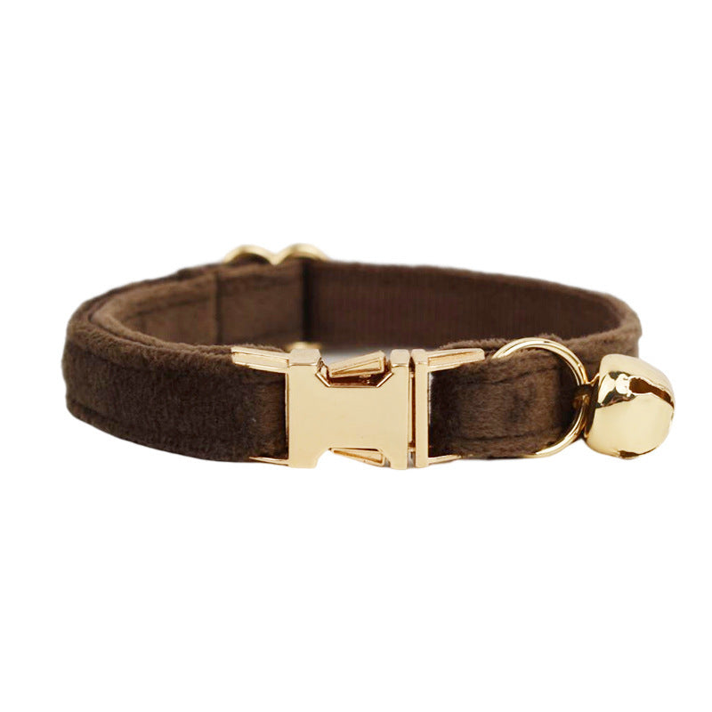 JMT-850570 Lovely Cat Bow and Bell Collar Set - Cotton Material with Cartoon Design - Available in S and L Sizes