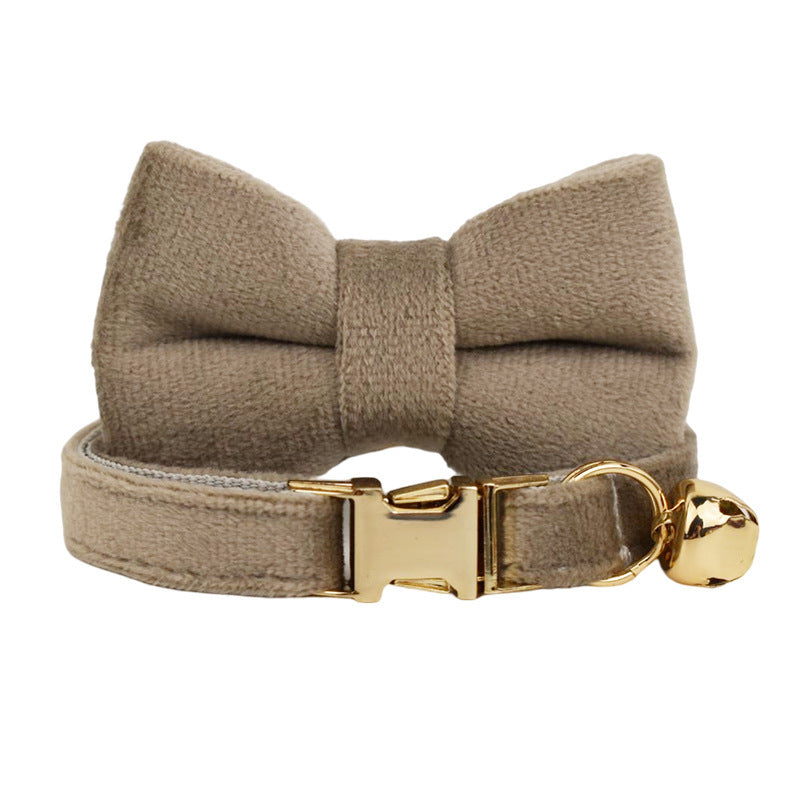 JMT-850570 Lovely Cat Bow and Bell Collar Set - Cotton Material with Cartoon Design - Available in S and L Sizes
