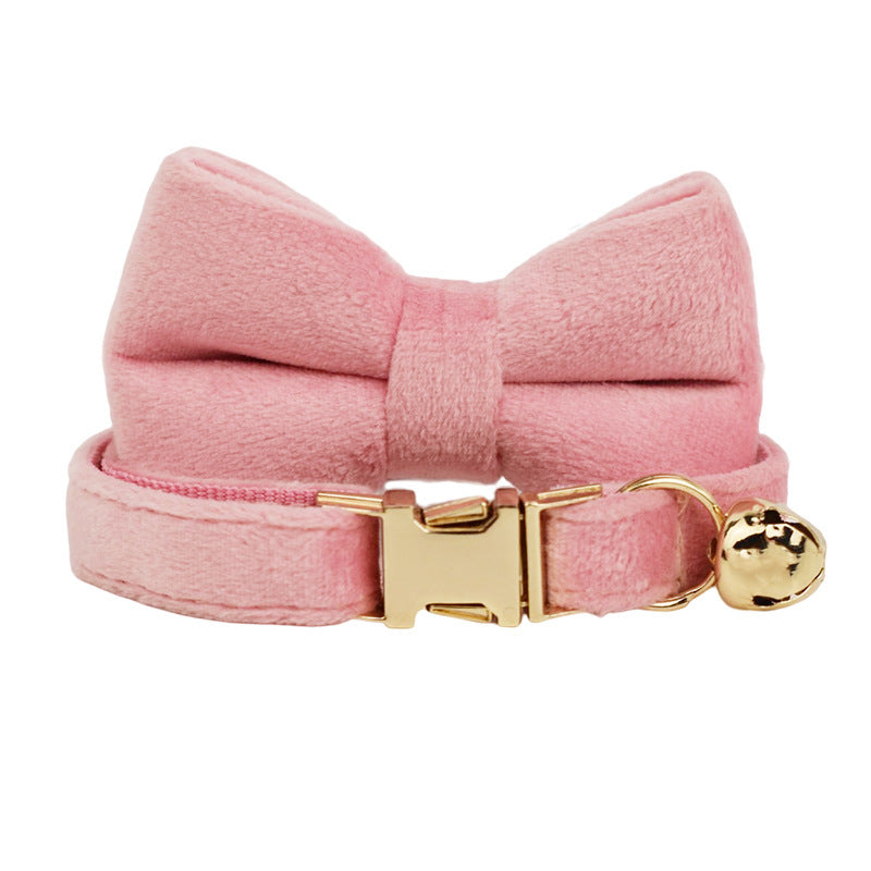 JMT-850570 Lovely Cat Bow and Bell Collar Set - Cotton Material with Cartoon Design - Available in S and L Sizes