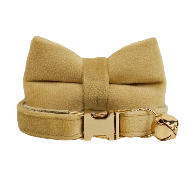 JMT-850570 Lovely Cat Bow and Bell Collar Set - Cotton Material with Cartoon Design - Available in S and L Sizes