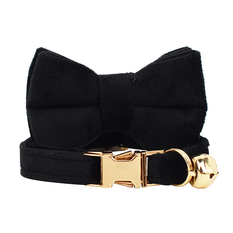 JMT-850570 Lovely Cat Bow and Bell Collar Set - Cotton Material with Cartoon Design - Available in S and L Sizes