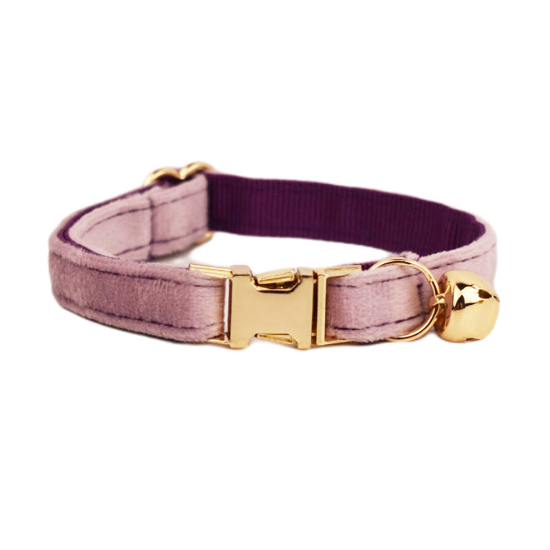 JMT-850570 Lovely Cat Bow and Bell Collar Set - Cotton Material with Cartoon Design - Available in S and L Sizes