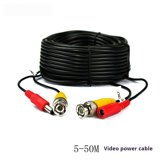 JMT-851082 BNC DC Power Video Integrated Cable for Security Cameras - 5M, 2 Cores, Shielded, Black