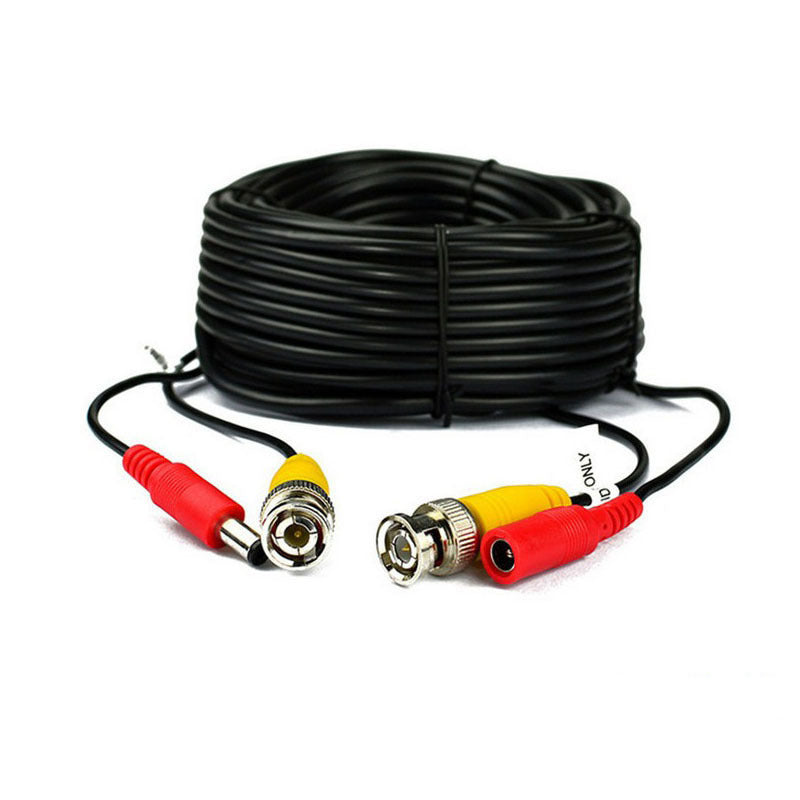 JMT-851082 BNC DC Power Video Integrated Cable for Security Cameras - 5M, 2 Cores, Shielded, Black