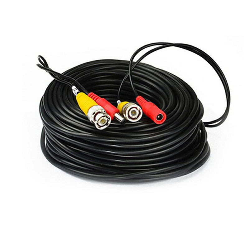 JMT-851082 BNC DC Power Video Integrated Cable for Security Cameras - 5M, 2 Cores, Shielded, Black