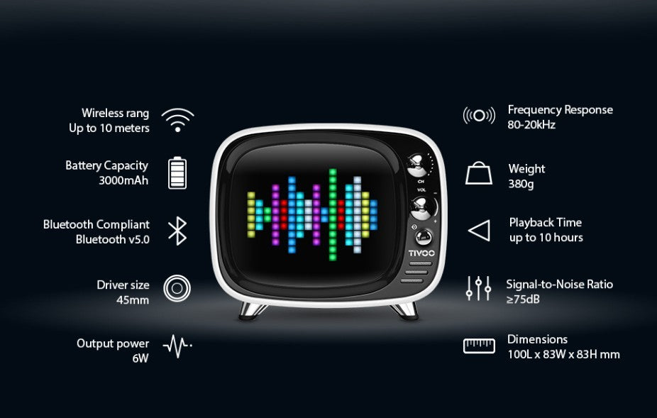 JMT-851082 Portable Bluetooth Speaker with Alarm Clock Functionality