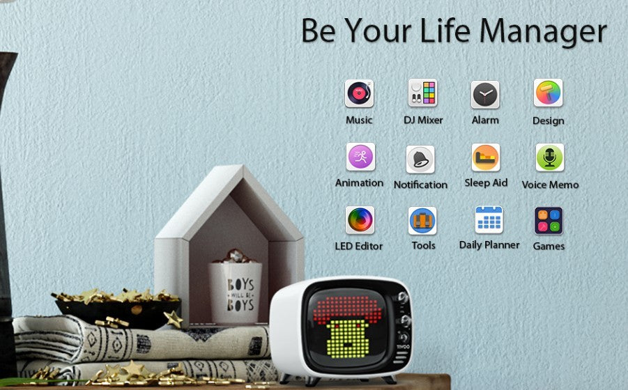 JMT-851082 Portable Bluetooth Speaker with Alarm Clock Functionality