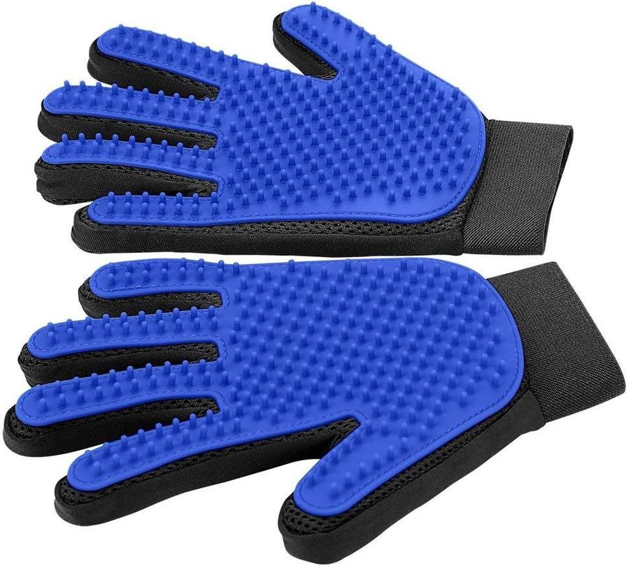 JMT-851146 Pet Grooming Gloves with Silicone Tips for Gentle Shedding and Washing Dogs, Cats, and Horses