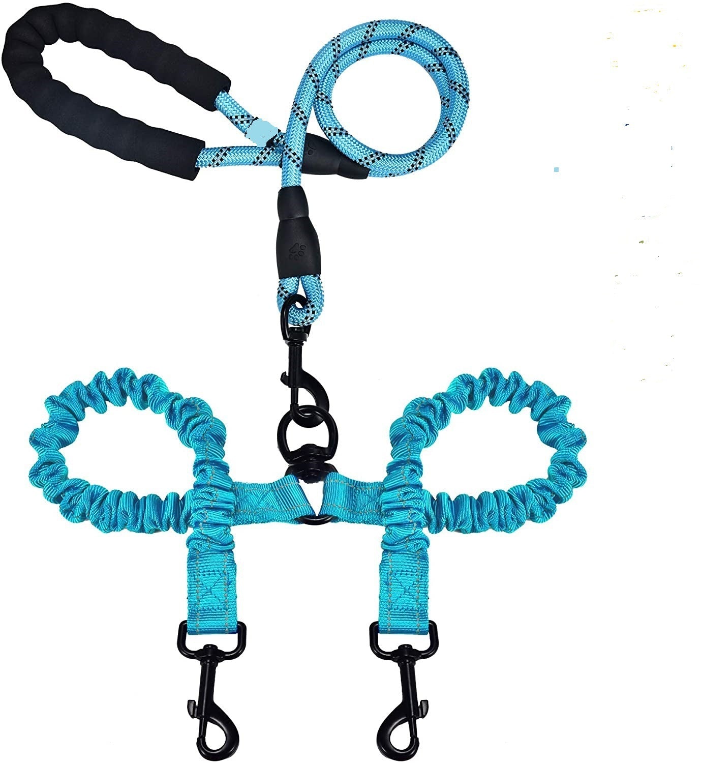 JMT-851402 Dual-Headed Luminous Pet Leash - Explosion-Proof Nylon Traction Belt in Multiple Colors