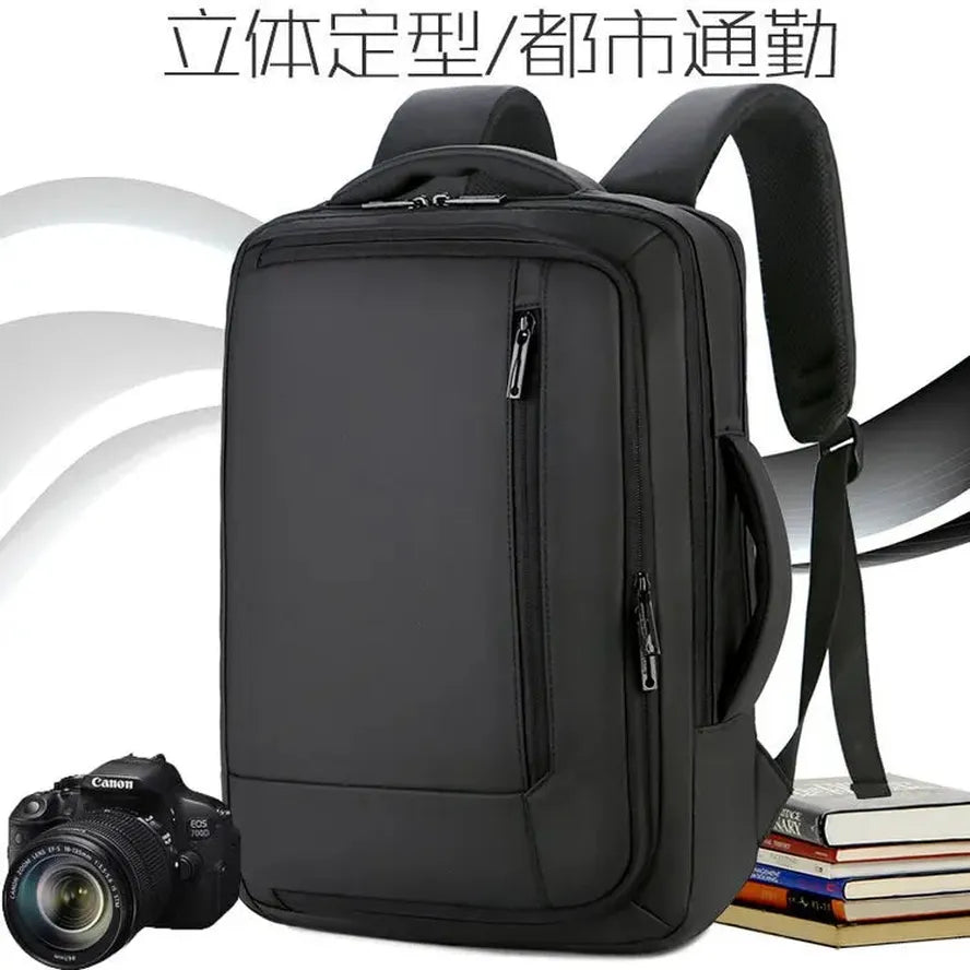 JMT-851466 Waterproof USB Charging Backpack for Students and Professionals - Ideal for School and Travel, Black or Grey