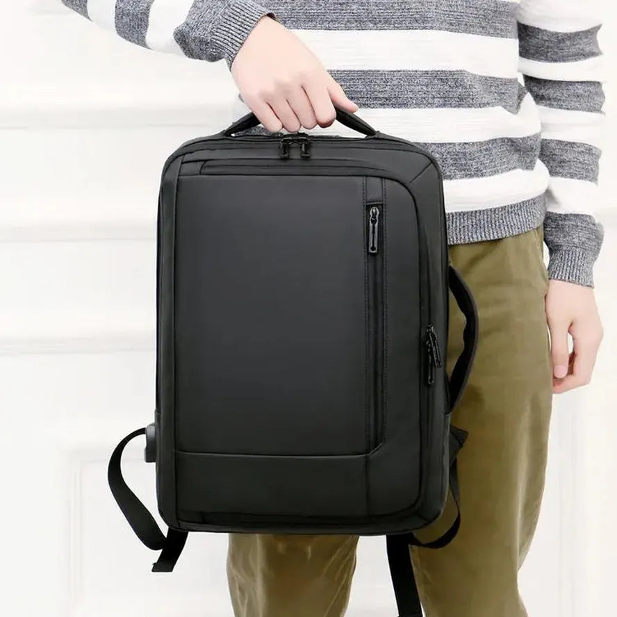 JMT-851466 Waterproof USB Charging Backpack for Students and Professionals - Ideal for School and Travel, Black or Grey