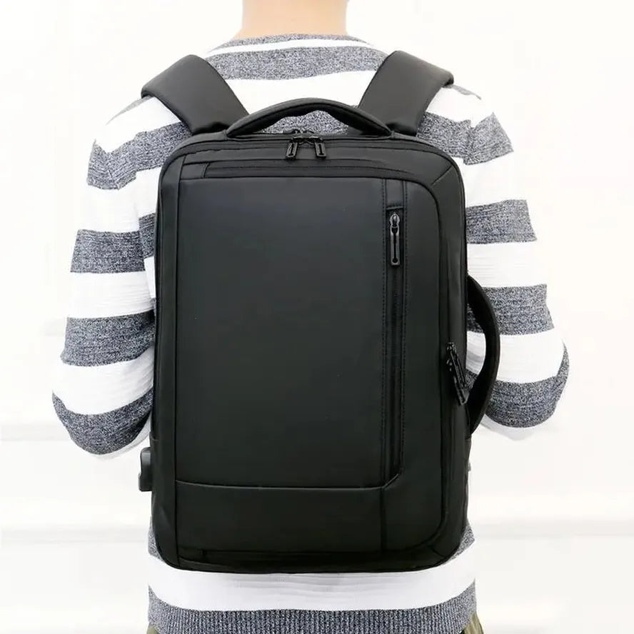 JMT-851466 Waterproof USB Charging Backpack for Students and Professionals - Ideal for School and Travel, Black or Grey