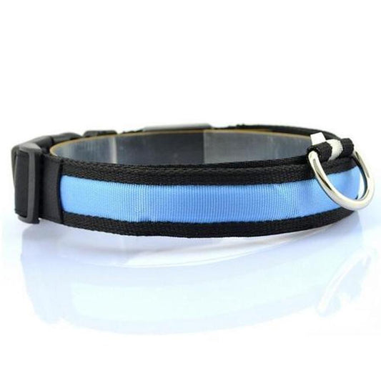 JMT-851722 Vibrant LED Light-Up Dog and Cat Collar with Replaceable Battery and USB Charging