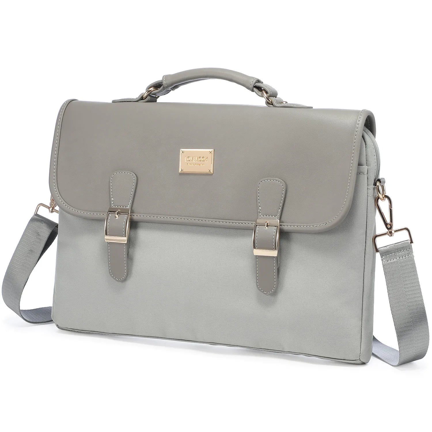 JMT-851786 Large Capacity Women's Office Satchel Handbag for 15.6" Laptop - Canvas and PU Shoulder Bag