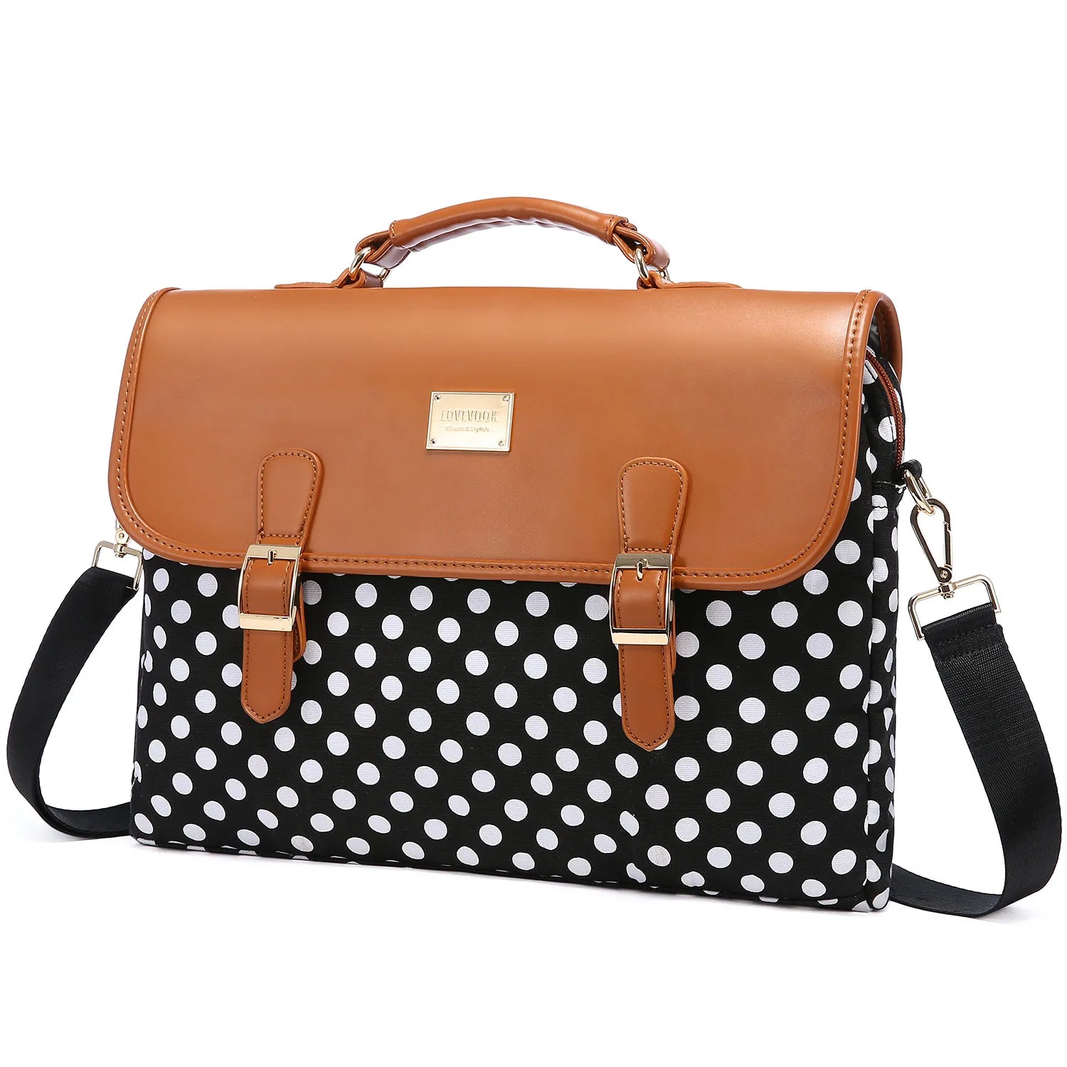 JMT-851786 Large Capacity Women's Office Satchel Handbag for 15.6" Laptop - Canvas and PU Shoulder Bag