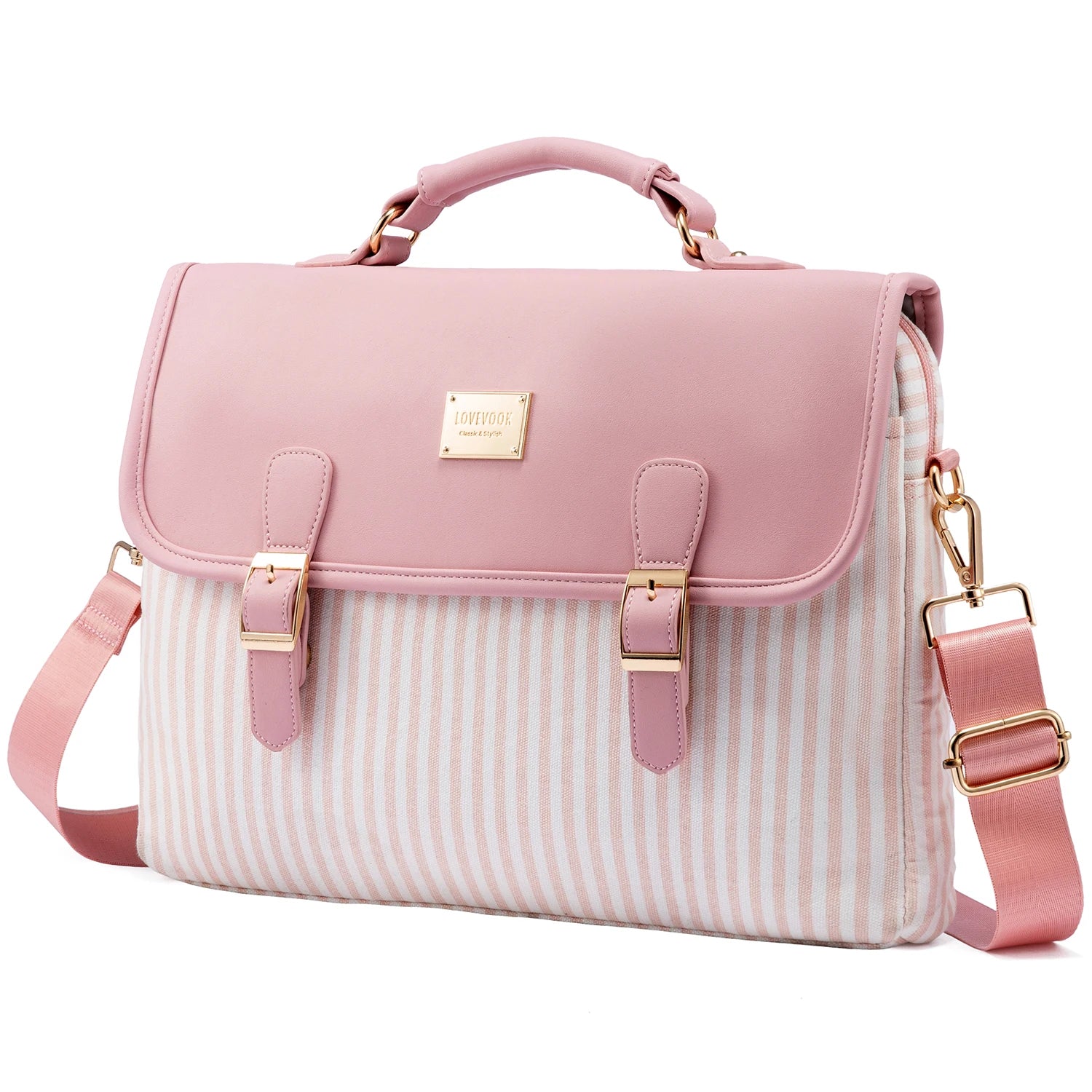 JMT-851786 Large Capacity Women's Office Satchel Handbag for 15.6" Laptop - Canvas and PU Shoulder Bag