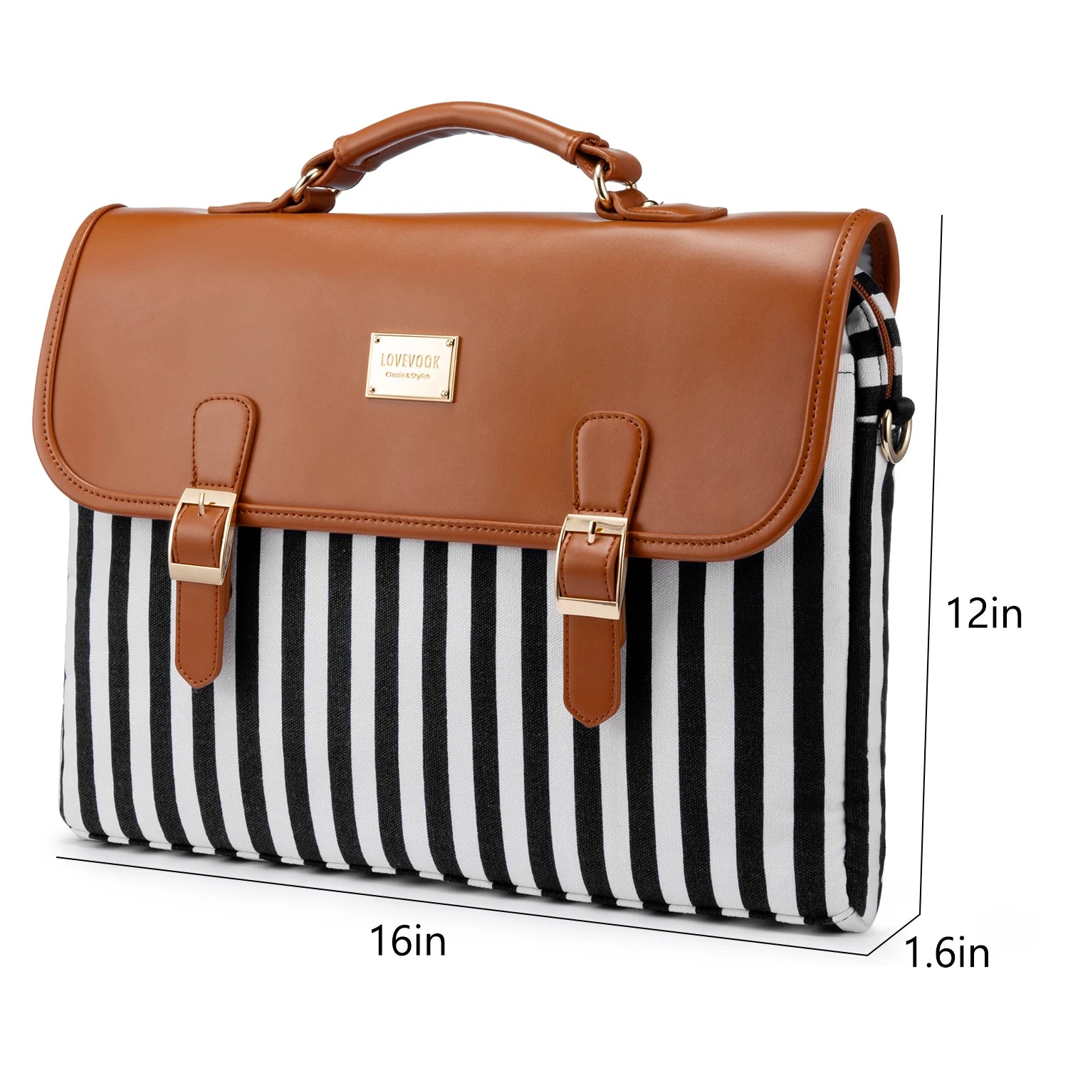 JMT-851786 Large Capacity Women's Office Satchel Handbag for 15.6" Laptop - Canvas and PU Shoulder Bag