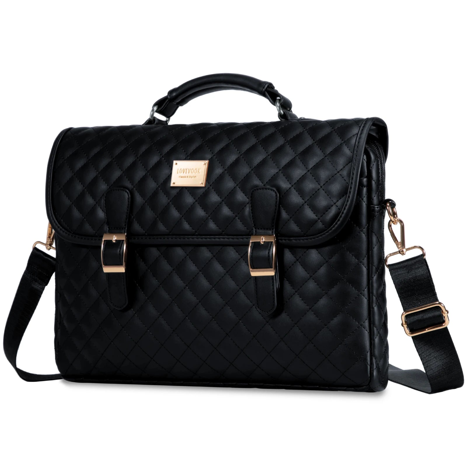 JMT-851786 Large Capacity Women's Office Satchel Handbag for 15.6" Laptop - Canvas and PU Shoulder Bag