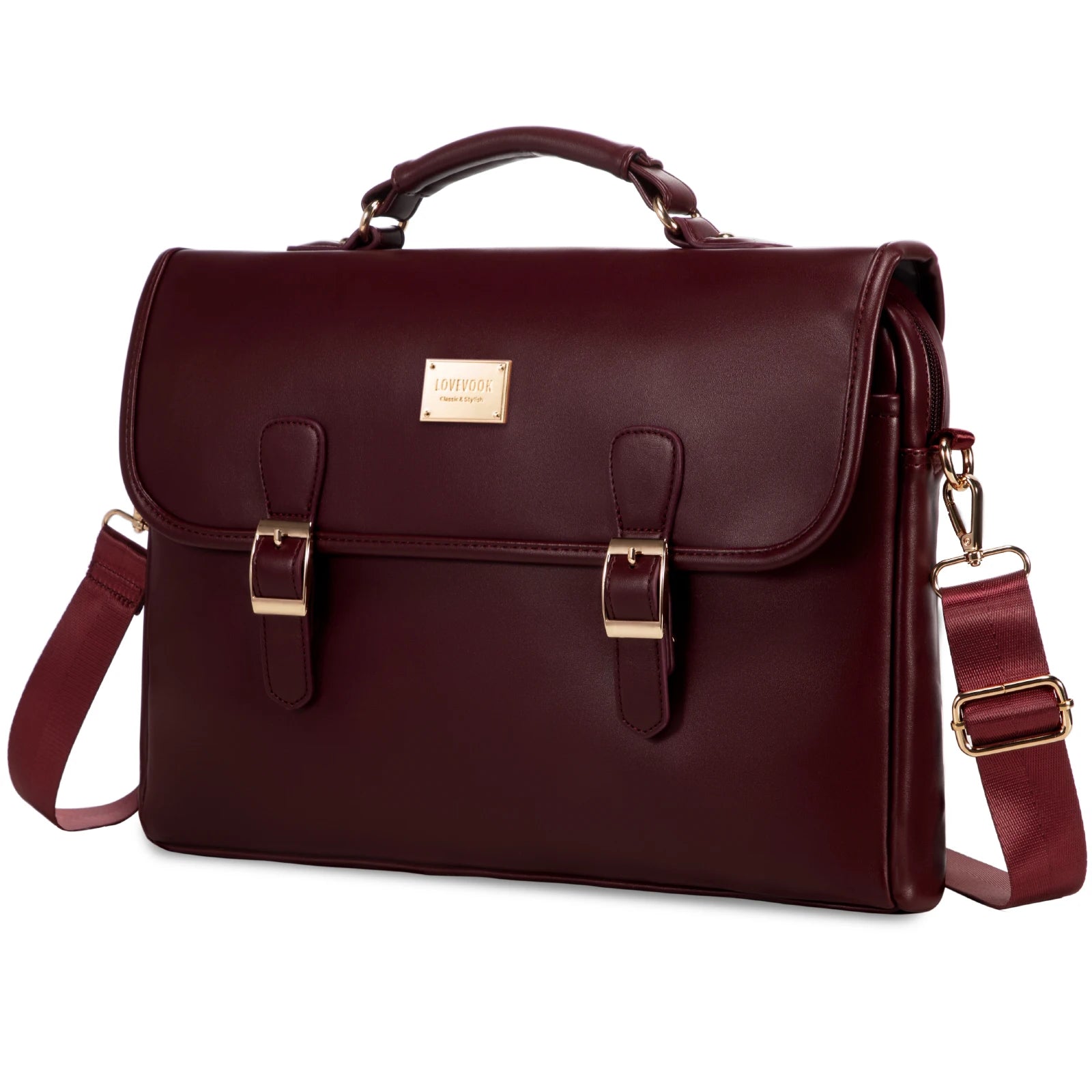 JMT-851786 Large Capacity Women's Office Satchel Handbag for 15.6" Laptop - Canvas and PU Shoulder Bag