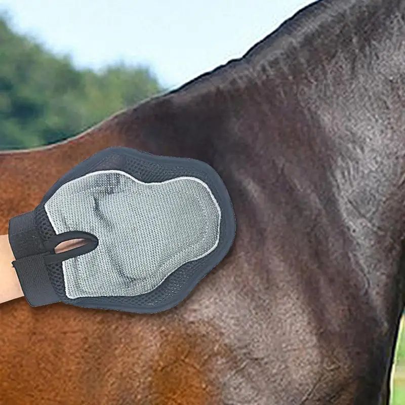JMT-852298 Silicone Horse Massage Grooming Gloves for Gentle Bathing and Dehairing
