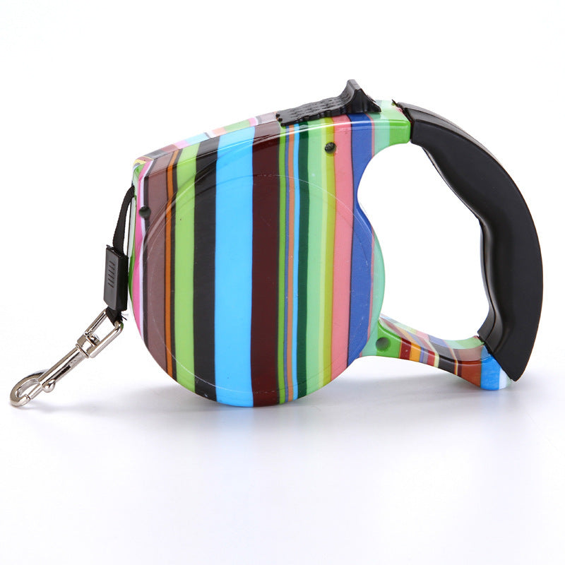 JMT-852554 Automatic Multicolor Dog Walking Traction Rope - 5m Adjustable Lead with Various Patterns