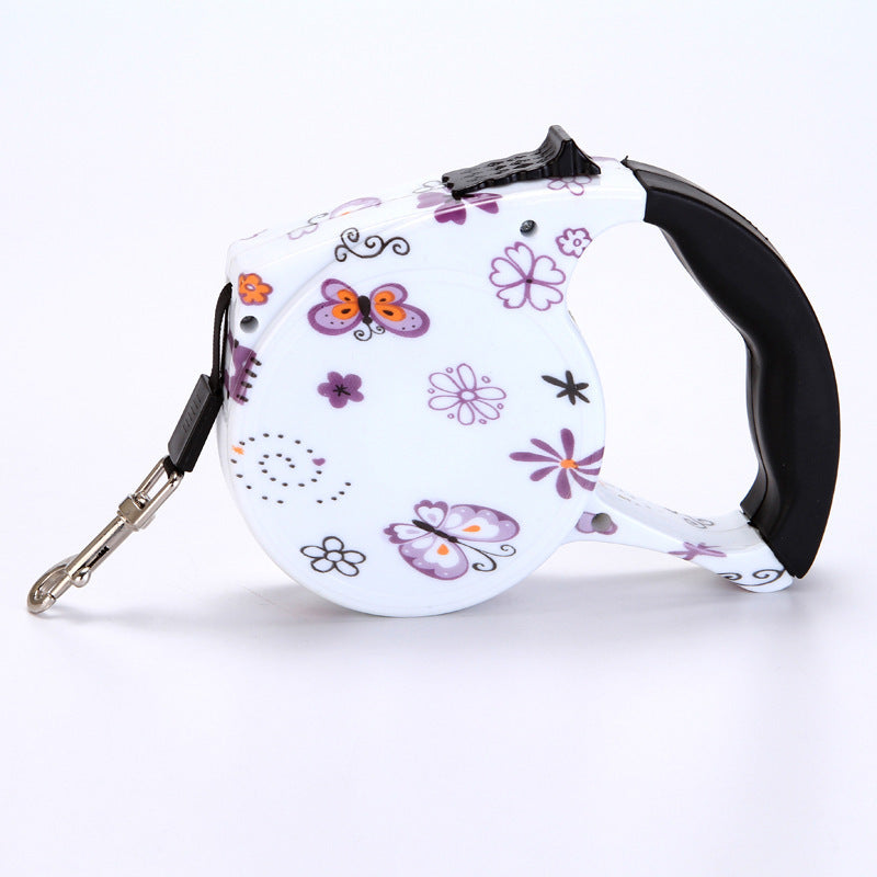 JMT-852554 Automatic Multicolor Dog Walking Traction Rope - 5m Adjustable Lead with Various Patterns