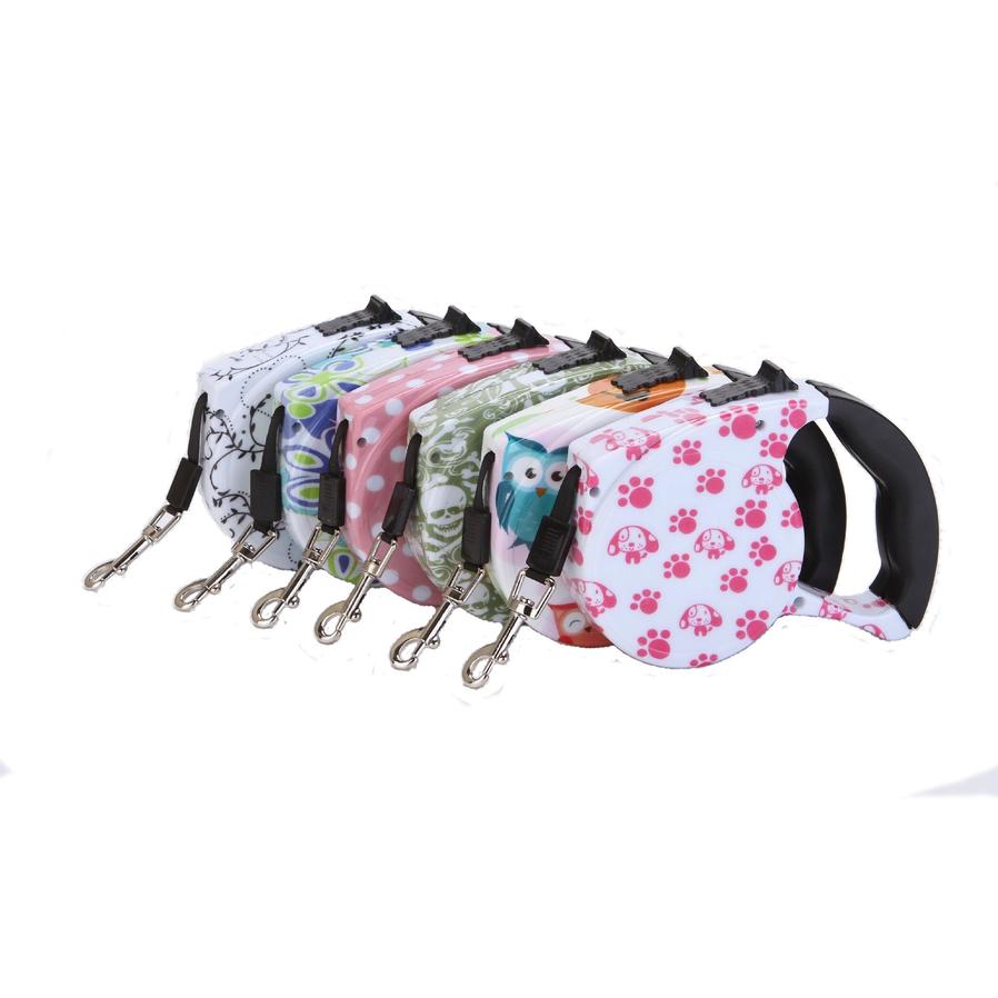 JMT-852554 Automatic Multicolor Dog Walking Traction Rope - 5m Adjustable Lead with Various Patterns
